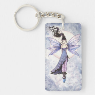 Cute Purple Fairy Fantasy Art Keychain