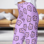 Cute Purple Floral Pattern Leggings<br><div class="desc">Freshen Up Your Wardrobe with Modern Mimulus Floral Leggings!
Experience effortless style with these Modern Mimulus floral leggings! Featuring gentle pastel floral hues, these leggings offer a chic, comfy fit that’s perfect for lounging, casual errands, or everyday adventures. Stay trendy and comfortable—shop now and let your style bloom beautifully!</div>