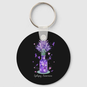 Cute Purple Flower National Epilepsy Awareness Keychain