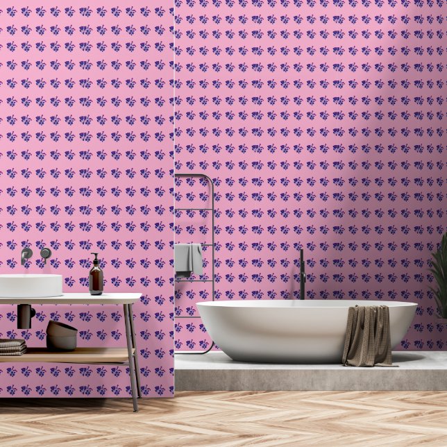  Cute Purple Flower Wallpaper (Bathroom)