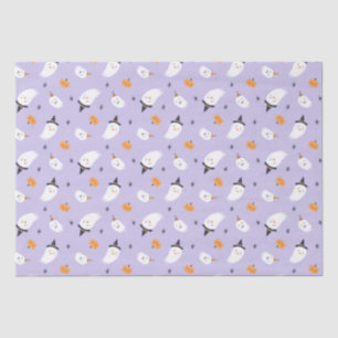 Cute Purple Ghost and Pumpkin Tissue Paper