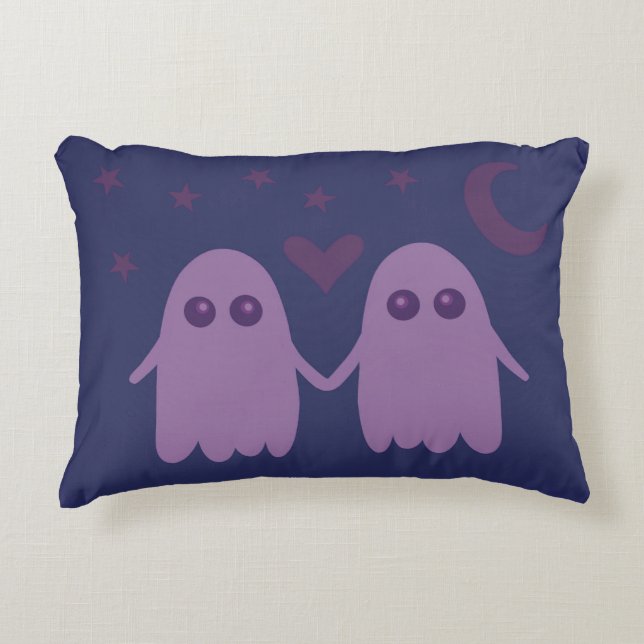 Cute Purple Ghost Throw Pillow (Front)