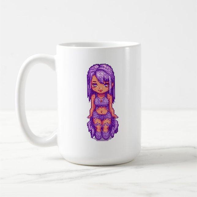 Cute purple  girl  coffee mug (Left)