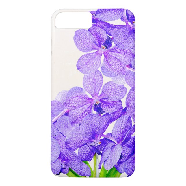 Cute purple green orchids flowers pattern Case-Mate iPhone case (Back)