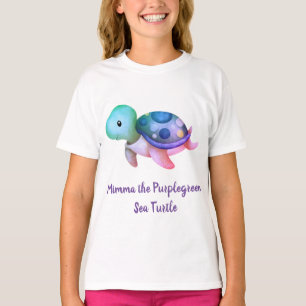 Cute Purple & Green Sea Turtle Stuffed  T-Shirt