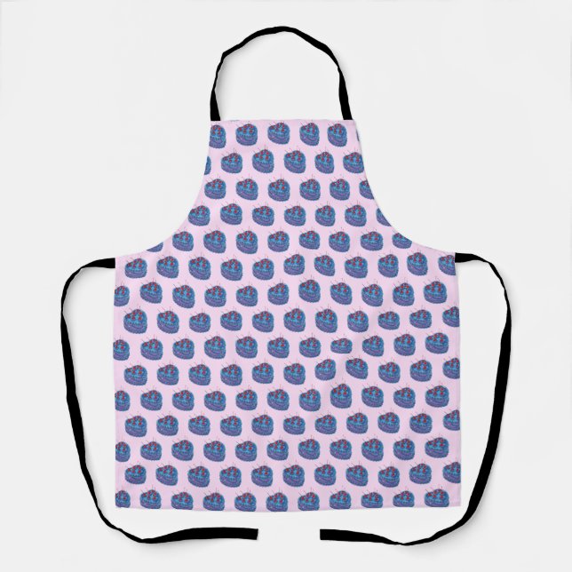 Cute Purple Heart Cake Pattern Apron (Front)