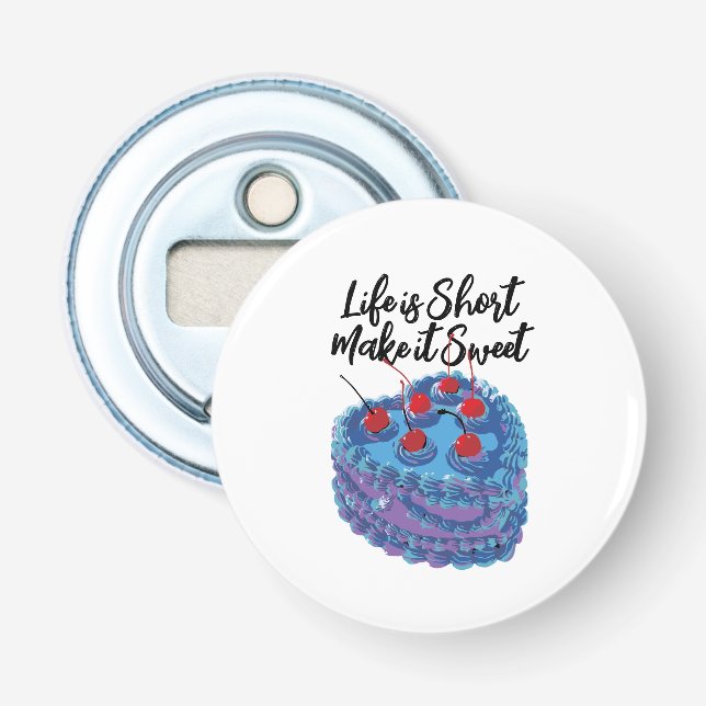 Cute Purple Heart Cake Pattern Bottle Opener (Front)