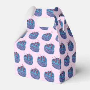 Cute Purple Heart Cake Pattern Favor Box