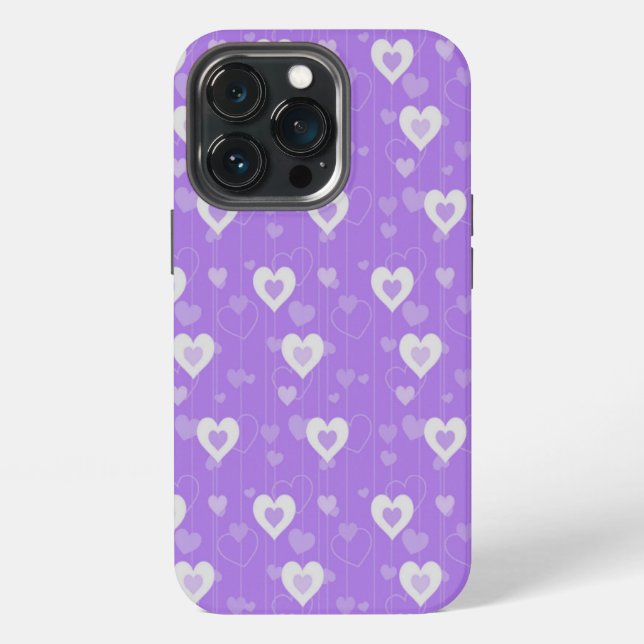 Cute Purple Hearts  iPhone Case (Back)
