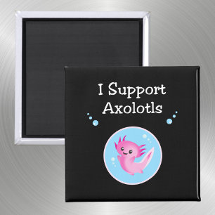Cute Purple I Support Axolotls Dark Colour Magnet