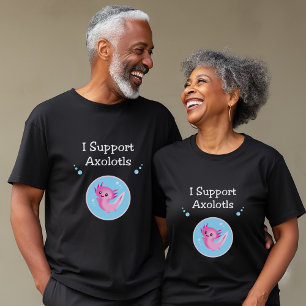Cute Purple I Support Axolotls Dark Colour T-Shirt