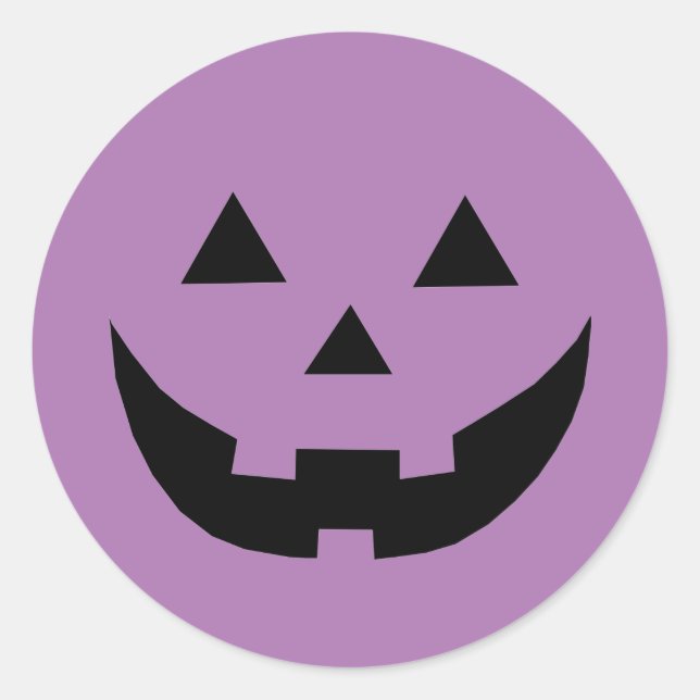 Cute purple jack o lantern face Epilepsy Awareness Classic Round Sticker (Front)