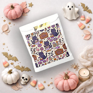 Cute Purple Kawaii Black Cat Baking Halloween  Favour Bag