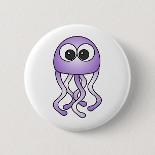 Cute Purple Kawaii Jellyfish Button