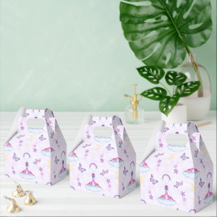 Cute Purple Kids Dinosaur Party Favor Box