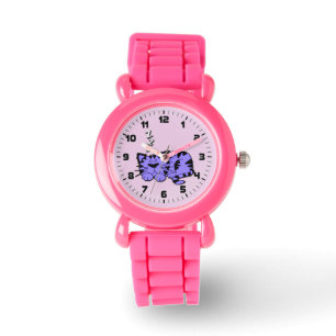 Cute Purple Kitty Cat Nap Wrist Watch