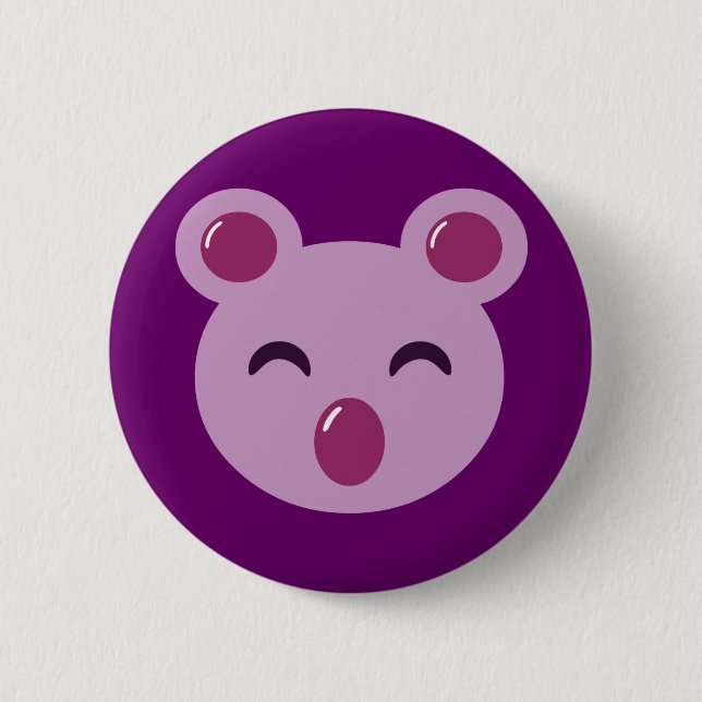Cute Purple Koala Bear 2 Inch Round Button (Front)