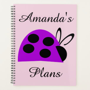 Cute Purple Ladybug Personalized Planner