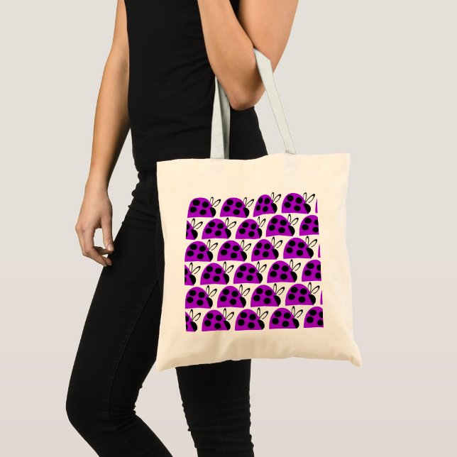 Cute Purple Ladybug Tote Bag (Front (Product))