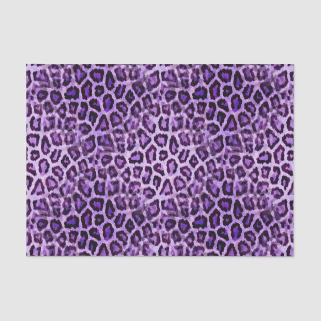 Cute Purple Leopard Animal Print Girly Party Tissue Paper (Front)