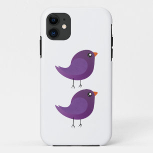 Cute Purple Little Bird Illustration iPhone 11 Case