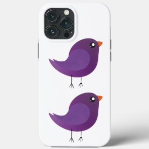 Cute Purple Little Bird Illustration iPhone 13 Pro Max Case