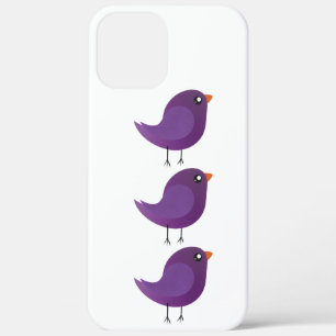 Cute Purple Little Bird Illustration iPhone 12 Pro Max Case