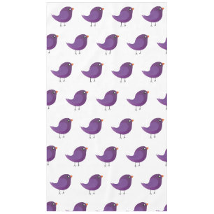 Cute Purple Little Bird Illustration Tablecloth