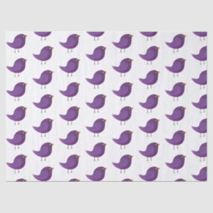 Cute Purple Little Bird Illustration Tissue Paper