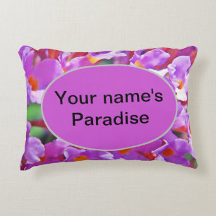 Cute Purple Little Flowers Accent Pillow