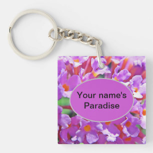 Cute Purple Little Flowers Keychain