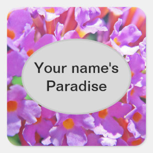Cute Purple Little Flowers Square Sticker