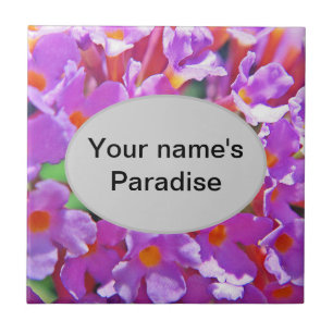 Cute Purple Little Flowers Tile