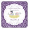 Cute Purple Love Birds Bridal Shower Square