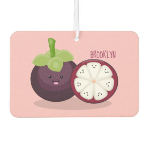 Cute purple mangosteen cartoon illustration  air freshener