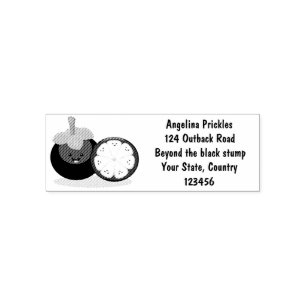 Cute purple mangosteen cartoon illustration self-inking stamp