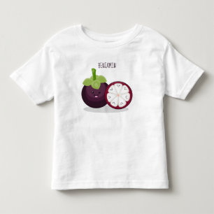 Cute purple mangosteen cartoon illustration toddler t-shirt