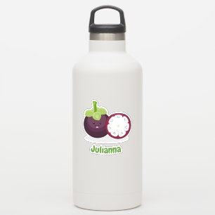 Cute purple mangosteen kawaii cartoon