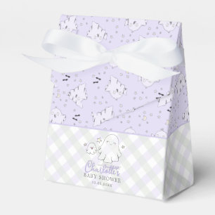 Cute Purple Mom and Baby Ghost Baby Shower Favor Box