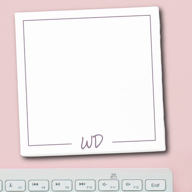 Cute Purple Monogram Initials Post-it Notes (Creator Uploaded)