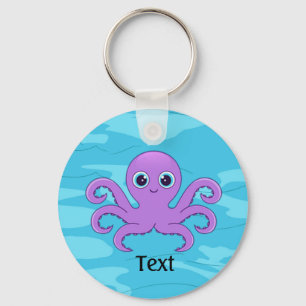 Cute Purple Octopus Design Key Chain