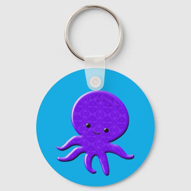 Cute Purple Octopus Keychain (Front)