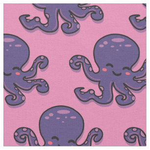Cute Purple Octopus Thunder_Cove Fabric