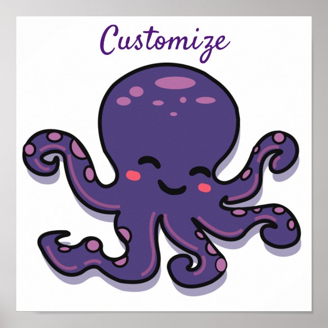 Cute Purple Octopus Thunder_Cove Poster (Front)