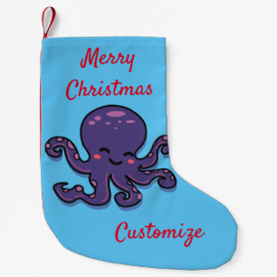 Cute Purple Octopus Thunder_Cove Small Christmas Stocking