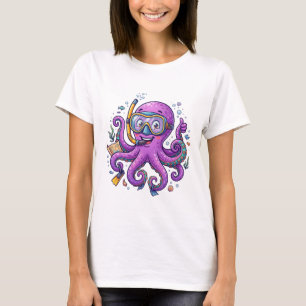 Cute Purple Octopus Treasure Hunter T-Shirt