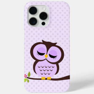 Cute Purple Owl iPhone 15 Pro Max Case