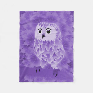 Cute Purple Owl Fleece Blanket