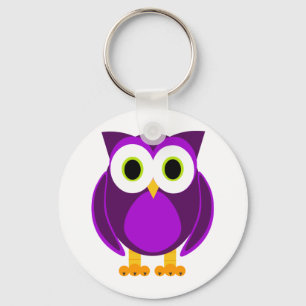 Cute Purple Owl Keychain