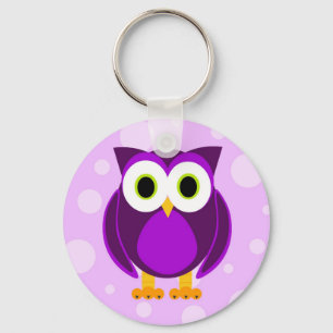 Cute Purple Owl Keychain